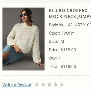 Anthropologie Pilcro Mock-Neck Sweater